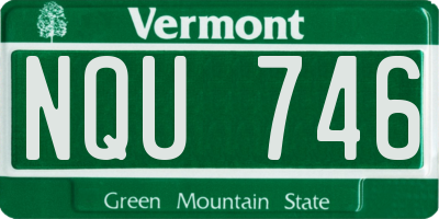 VT license plate NQU746