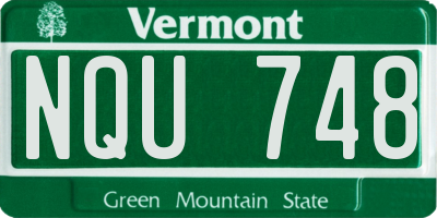 VT license plate NQU748