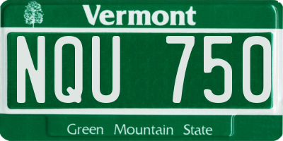VT license plate NQU750