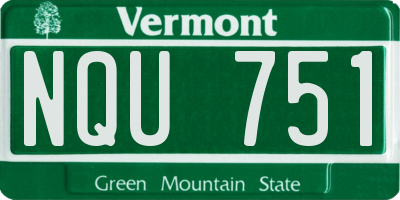 VT license plate NQU751