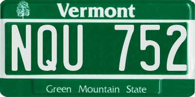 VT license plate NQU752