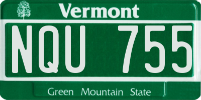VT license plate NQU755
