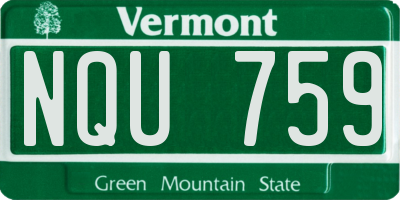 VT license plate NQU759