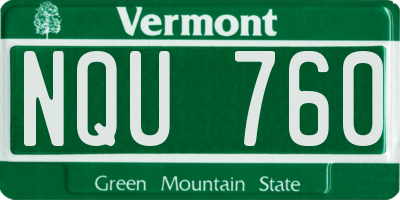 VT license plate NQU760