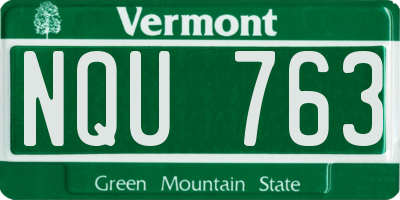 VT license plate NQU763