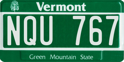 VT license plate NQU767