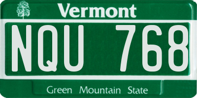 VT license plate NQU768