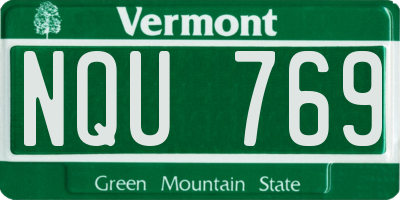 VT license plate NQU769