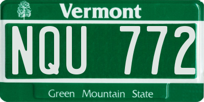 VT license plate NQU772