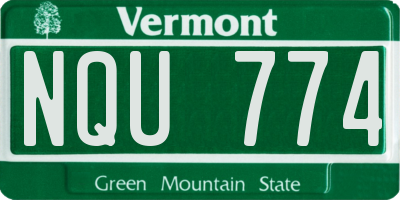 VT license plate NQU774