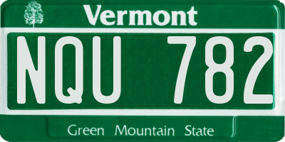 VT license plate NQU782