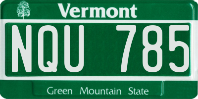 VT license plate NQU785
