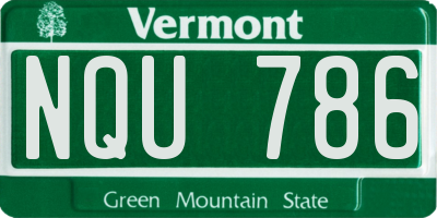 VT license plate NQU786