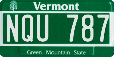 VT license plate NQU787