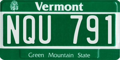 VT license plate NQU791