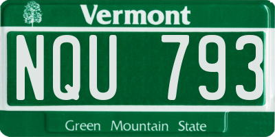 VT license plate NQU793