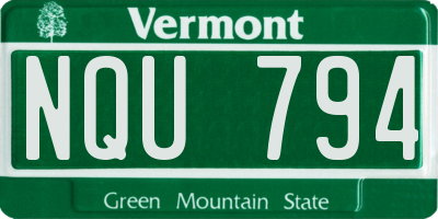 VT license plate NQU794