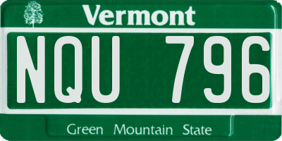 VT license plate NQU796