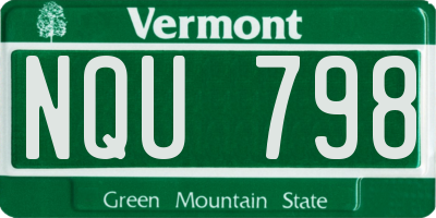 VT license plate NQU798