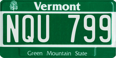 VT license plate NQU799