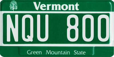 VT license plate NQU800