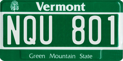 VT license plate NQU801