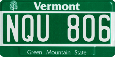 VT license plate NQU806
