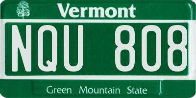 VT license plate NQU808
