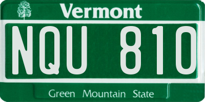 VT license plate NQU810