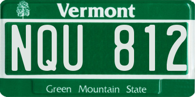 VT license plate NQU812