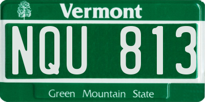 VT license plate NQU813