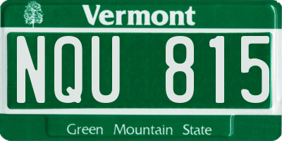 VT license plate NQU815