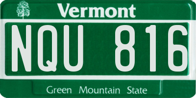 VT license plate NQU816
