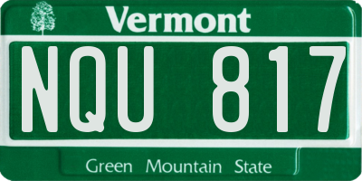 VT license plate NQU817
