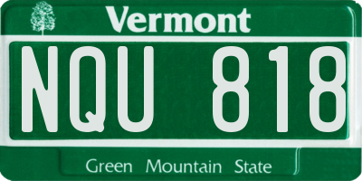 VT license plate NQU818