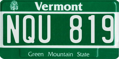 VT license plate NQU819