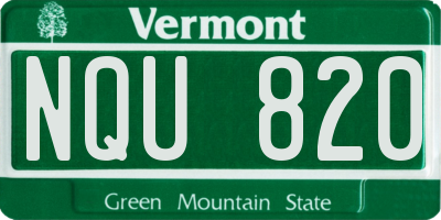 VT license plate NQU820