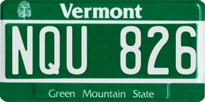 VT license plate NQU826
