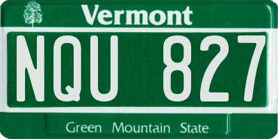 VT license plate NQU827