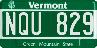 VT license plate NQU829