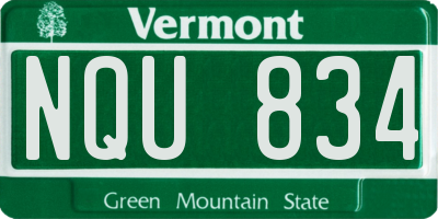 VT license plate NQU834
