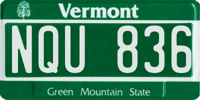 VT license plate NQU836