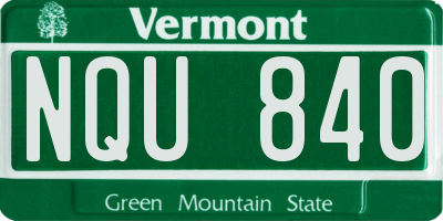 VT license plate NQU840