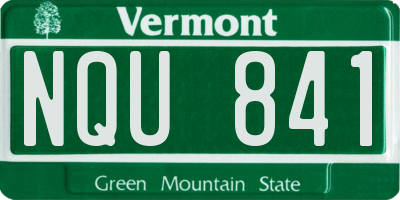 VT license plate NQU841