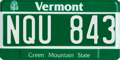 VT license plate NQU843
