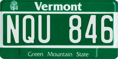 VT license plate NQU846