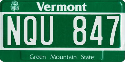 VT license plate NQU847