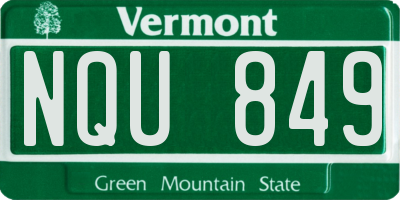 VT license plate NQU849