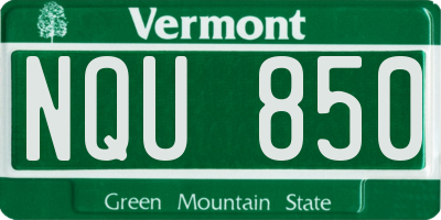 VT license plate NQU850