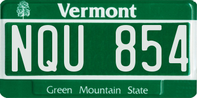 VT license plate NQU854